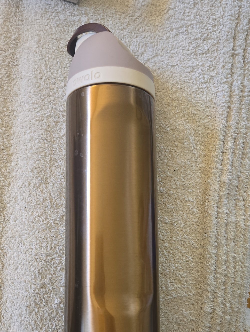 Owala Freesip 24oz Metallic Gold Stainless Steel Bottle with Blush Pink Cap
